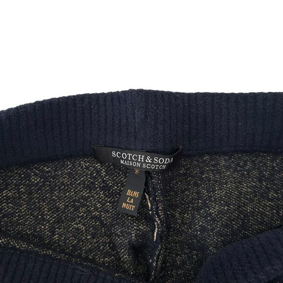 Scotch & Soda Maison Blue Tan Paisley Knit Flare Pants Sz XS - Picture 2 of 5